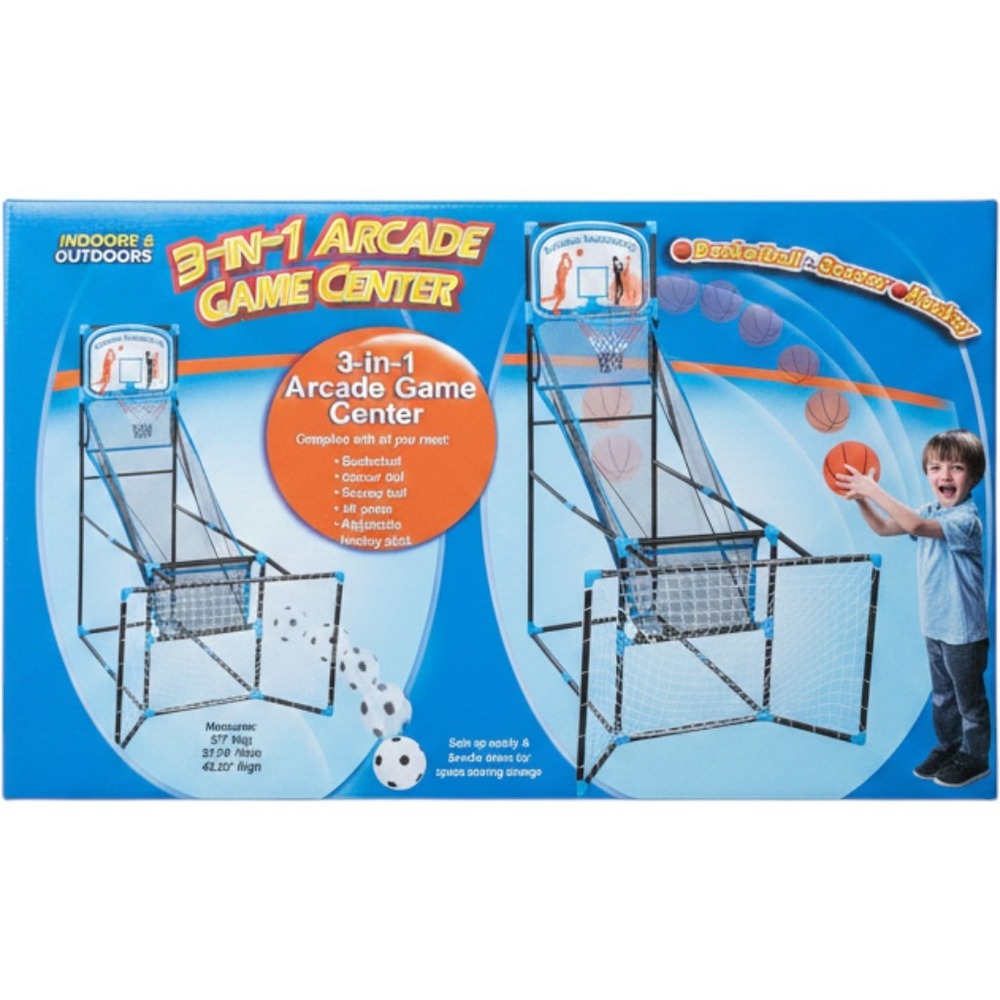 Etna Products 3-in-1 Arcade Game Center Basketball Soccer Hockey Indoor Outdoor